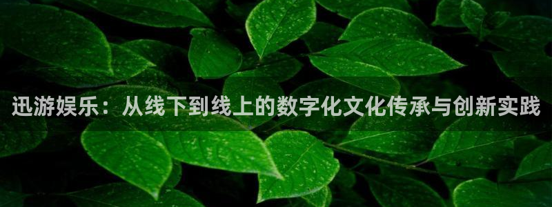富邦娱乐：迅游娱乐：从线下到线上的数字化文化传承与创新实践